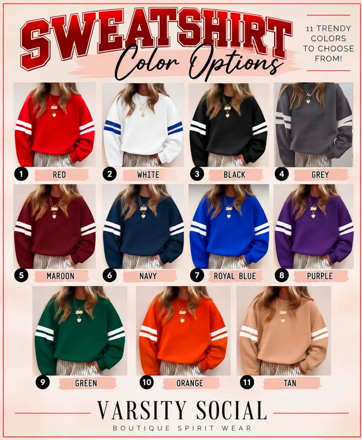 Custom Varsity Stripe Crew