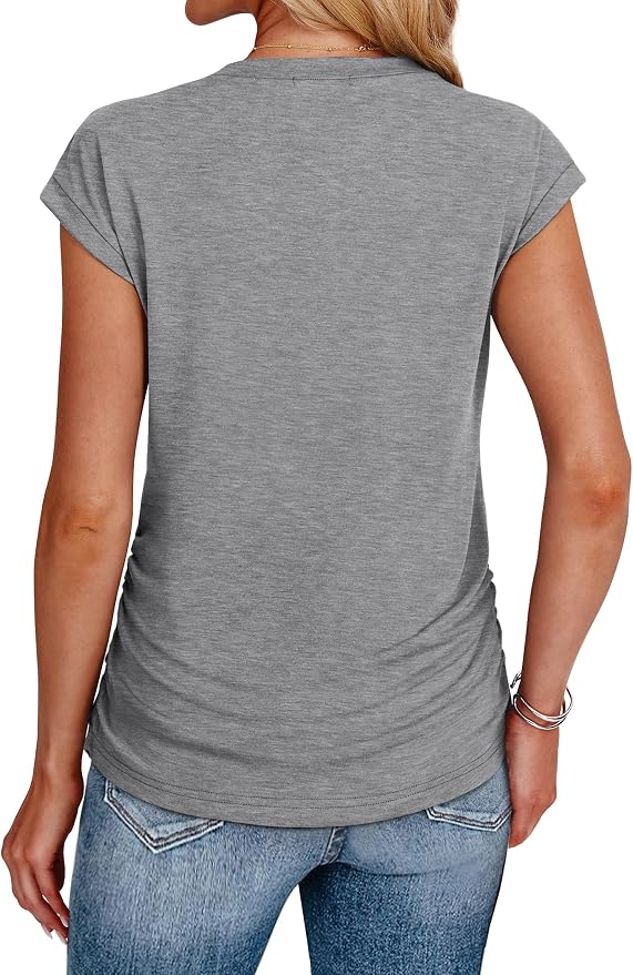 Swish Squad Women's  Ruched Cap Short Sleeve Tshirt