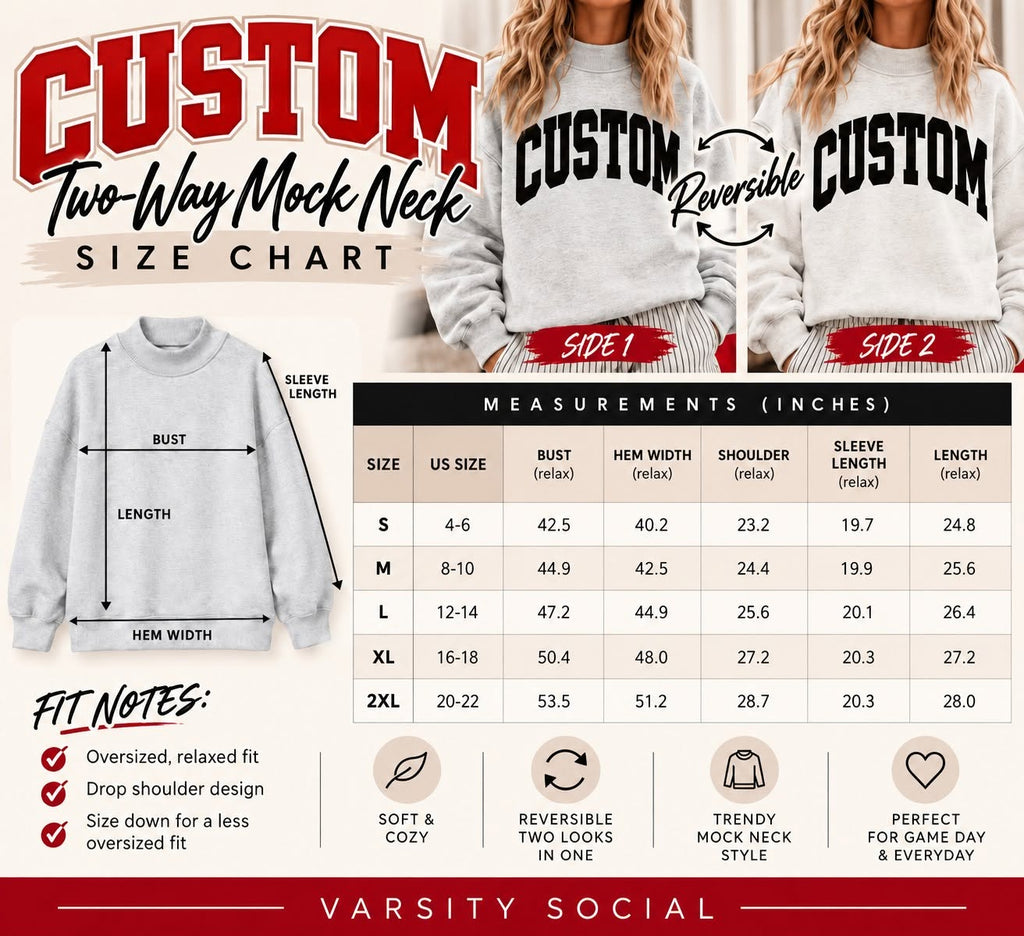 Custom Reversible Mock Neck Sweatshirt