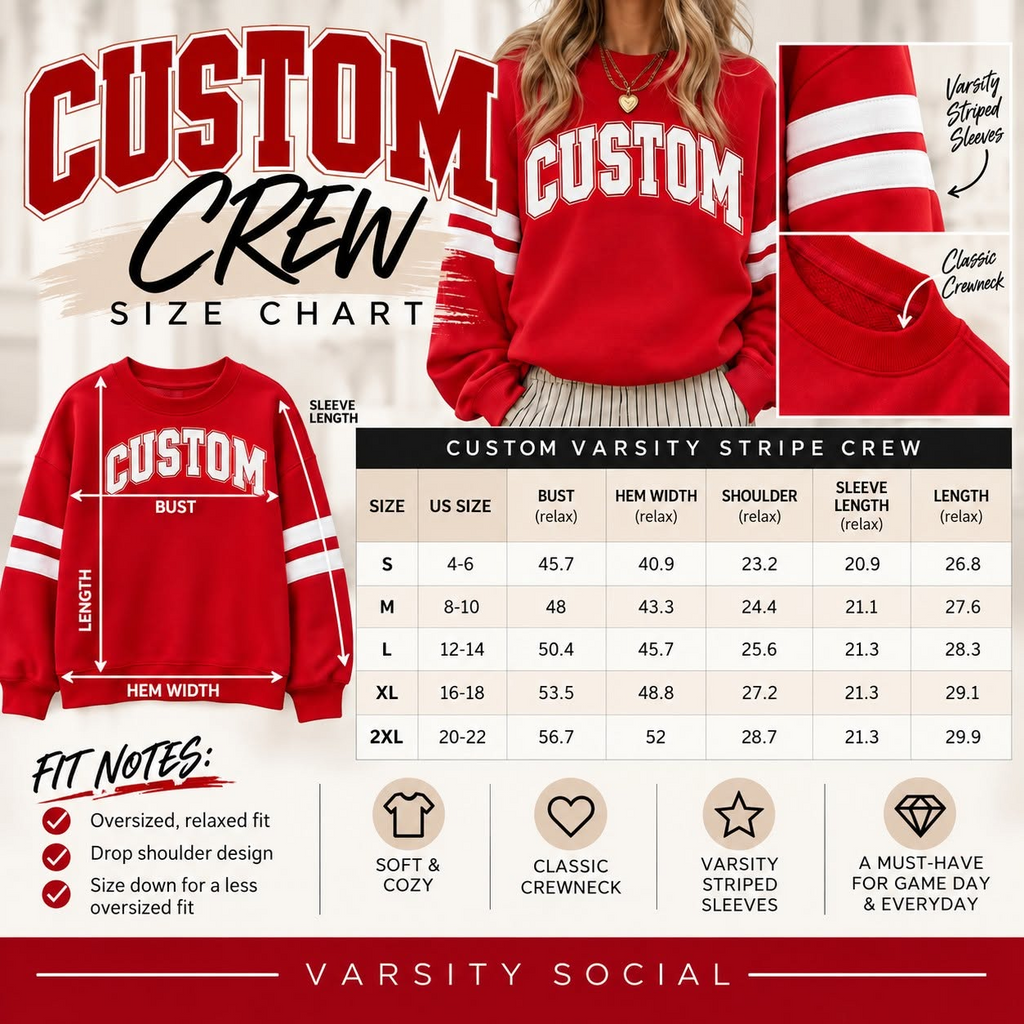 Custom Varsity Stripe Crew