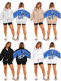 H-LP Big Back Oversized Sweatshirts with Snap Button Henley Collar