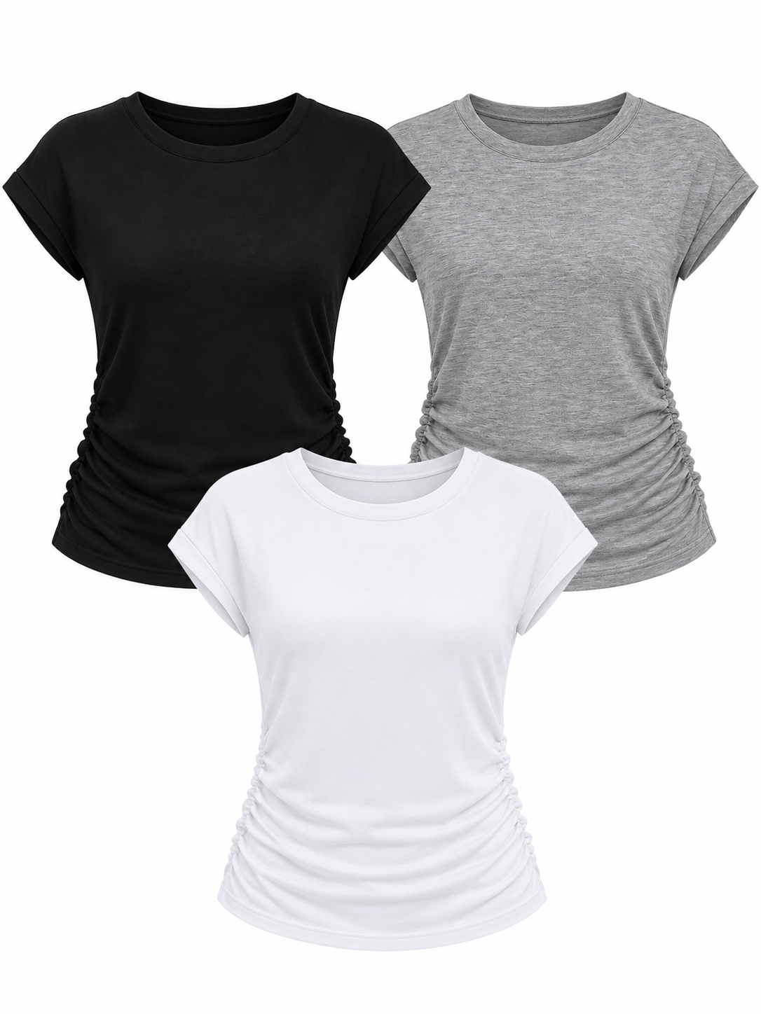 Swish Squad Women's  Ruched Cap Short Sleeve Tshirt